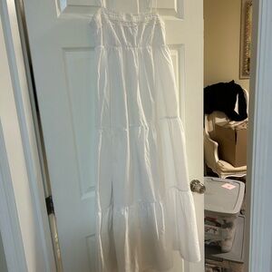 Zara White Lace-Trimmed Dress